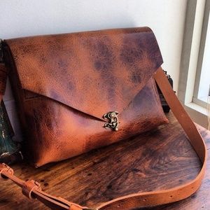 Handmade leather messenger bag/satchel/backpack